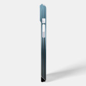 アクアブルーメタリックとブラックの名入れデザイン Case-Mate iPhoneケース (裏面 / 左)