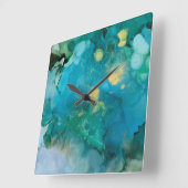 アクアブルーメI スクエア壁時計 (傾斜)