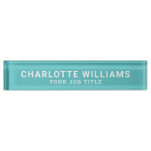 アクアブルーモダンオフィス従業員 デスクネームプレート (正面)