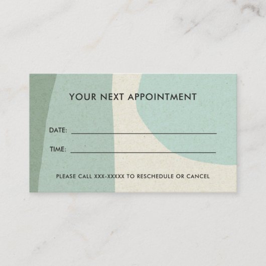 アクアブルーモダンクラフト抽象芸術アートアポイントメント 名刺 (正面)