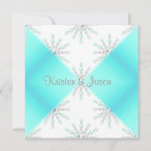 アクアブルーモダンV結婚式招待状 招待状 (正面)