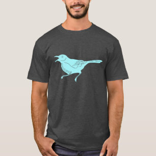 アクアブルーモッキンバード州バードレトログラフィック Tシャツ