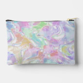 アクアブルーライムグリーンピンクパープルアートパターン アクセサリーポーチ (裏面)