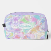 アクアブルーライムグリーンピンクパープルアートパターン ドップキット (正面)