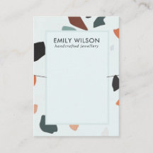 アクアブルーラストグリーンテラゾバンドネックレスディスプレイ