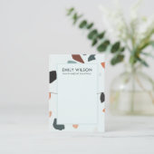 アクアブルーラストグリーンテラゾバンドネックレスディスプレイ 名刺 (スタンド正面)