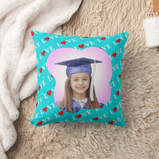 アクアブルーラブシモダンック クッション (ブランケット)