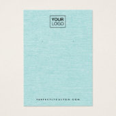 アクアブルーリネンルックロゴQRイヤリングディスプレイカード (正面)