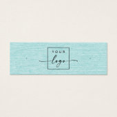 アクアブルーリネンロゴQRスタッドイヤリングディスプレイカード (正面)