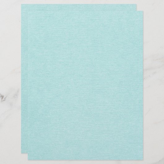 アクアブルーリネン印刷テクスチャスクラップブック紙 (正面/裏面)