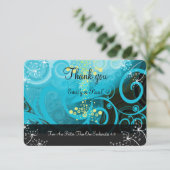 アクアブルーレモンイエローカラユリ花 – サンキューカード (スタンド正面)