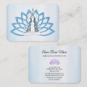 *~*アクアブルーロータスヨガ女性ヒーリングエネルギー 名刺 (正面/裏面)