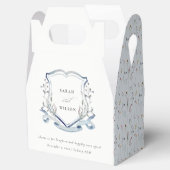 アクアブルーワイルドフラワーウォータークレスト結婚ズ フェイバーボックス (オープン)