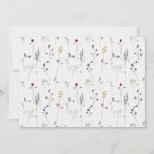 アクアブルーワイルドフラワーモノグラムクレストフォト誕生日 招待状 (裏面)