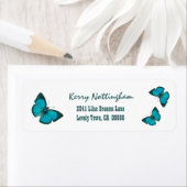 アクアブルーヴィンテージ蝶オン白V020 ラベル (インサイチュ)