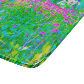 アクアブルー印象派の庭園風景 カッティングボード (角)