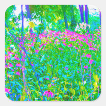 アクアブルー印象派の庭園風景