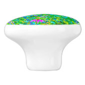 アクアブルー印象派の庭園風景 セラミックノブ (側面)