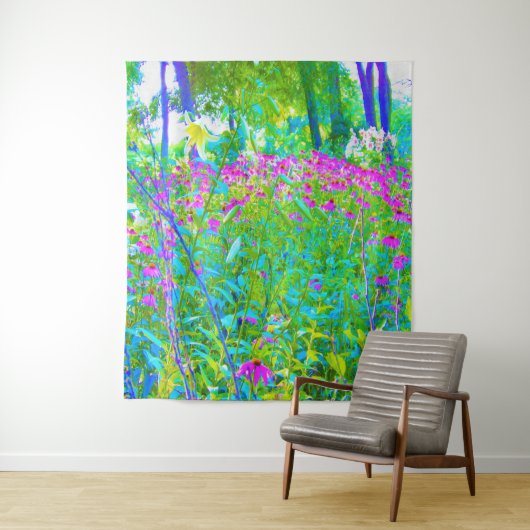 アクアブルー印象派の庭園風景 タペストリー (インサイチュ)