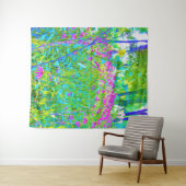 アクアブルー印象派の庭園風景 タペストリー (インサイチュ(横))