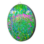 アクアブルー印象派の庭園風景 ダーツボード (正面右)