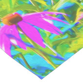 アクアブルー印象派の庭園風景 ミディアムテーブルランナー (コーナー)