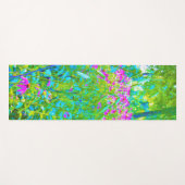 アクアブルー印象派の庭園風景 ヨガマット (正面(横))