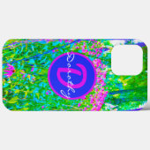 アクアブルー印象派の庭園風景 Case-Mate iPhoneケース (裏面 (横))