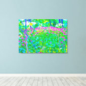 アクアブルー印象派庭園風景 キャンバスプリント (インサイチュ (ウッドフロア))