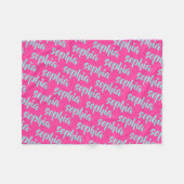 アクアブルー名前をカスタムするスはっきりしたクリプト フリースブランケット (正面(横))