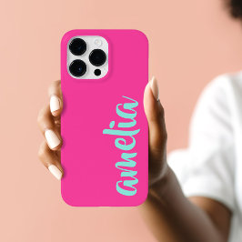 アクアブルー名前をカスタムするスはっきりしたクリプト Case-Mate iPhone 14 PRO MAXケース