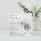 アクアブルー多肉性シモダンックブライダルシャワー 招待状 (スタンド正面)