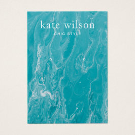 アクアブルー大理石イヤリングディスプレイカード