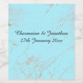 アクアブルー大理石カスタマイズ可能なワインラベル ワインラベル (シングルラベル)