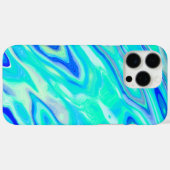 アクアブルー大理石テクスチャ抽象芸術液体パターン Case-Mate iPhoneケース (裏面 (横))