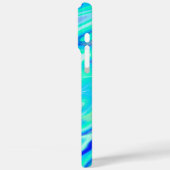 アクアブルー大理石テクスチャ抽象芸術液体パターン Case-Mate iPhoneケース (裏面 / 左)