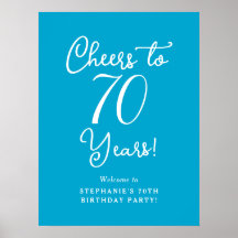 アクアブルー応援から70年誕生日ウェルカムサイン