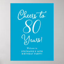 アクアブルー応援から80年誕生日ウェルカムサイン