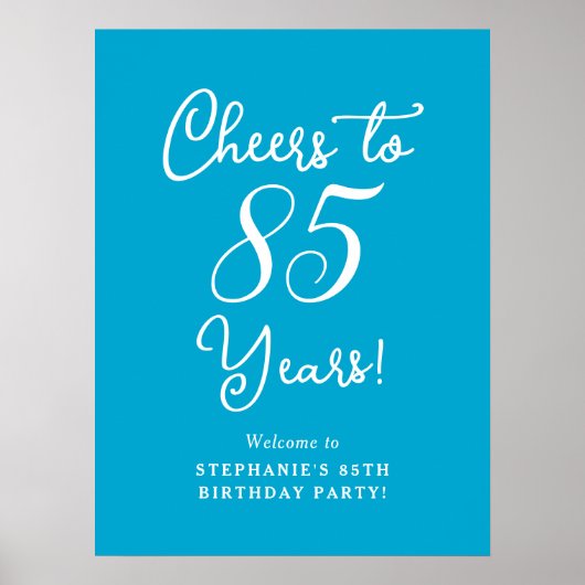 アクアブルー応援へ85年誕生日へようこそ ポスター (正面)