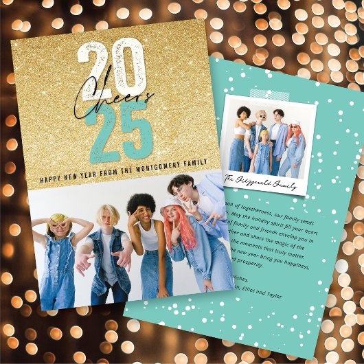 アクアブルー応援2025グリッターシック新年の写真 シーズンカード