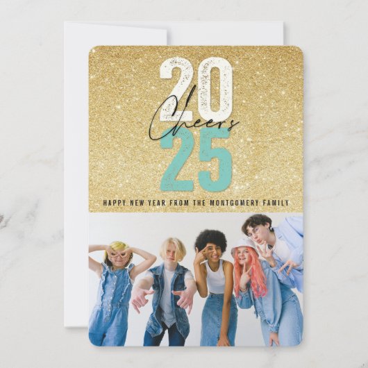 アクアブルー応援2025グリッターシック新年の写真 シーズンカード (正面)