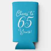 アクアブルー応援65歳65歳の誕生日パーティー スリム缶クーラー (裏面)