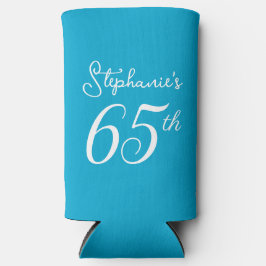 アクアブルー応援65歳65歳の誕生日パーティー スリム缶クーラー