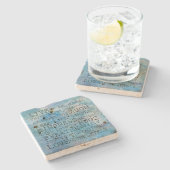 アクアブルー感動的引用文     ストーンコースター (横)