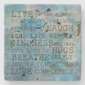 アクアブルー感動的引用文     ストーンコースター (正面)