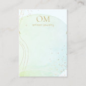 アクアブルー抽象芸術ウォーターカラーネックレス 名刺 (正面)