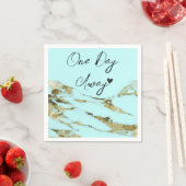 アクアブルー抽象芸術ワンデイリハ遠くにーサルディナー スタンダードカクテルナプキン (インサイチュ)