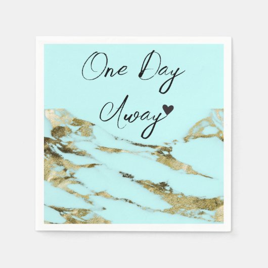 アクアブルー抽象芸術ワンデイリハ遠くにーサルディナー スタンダードカクテルナプキン (正面)