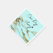 アクアブルー抽象芸術ワンデイリハ遠くにーサルディナー スタンダードカクテルナプキン (角)