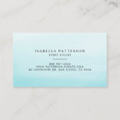 アクアブルー水グラデーション色モダン名刺 名刺 (裏面)